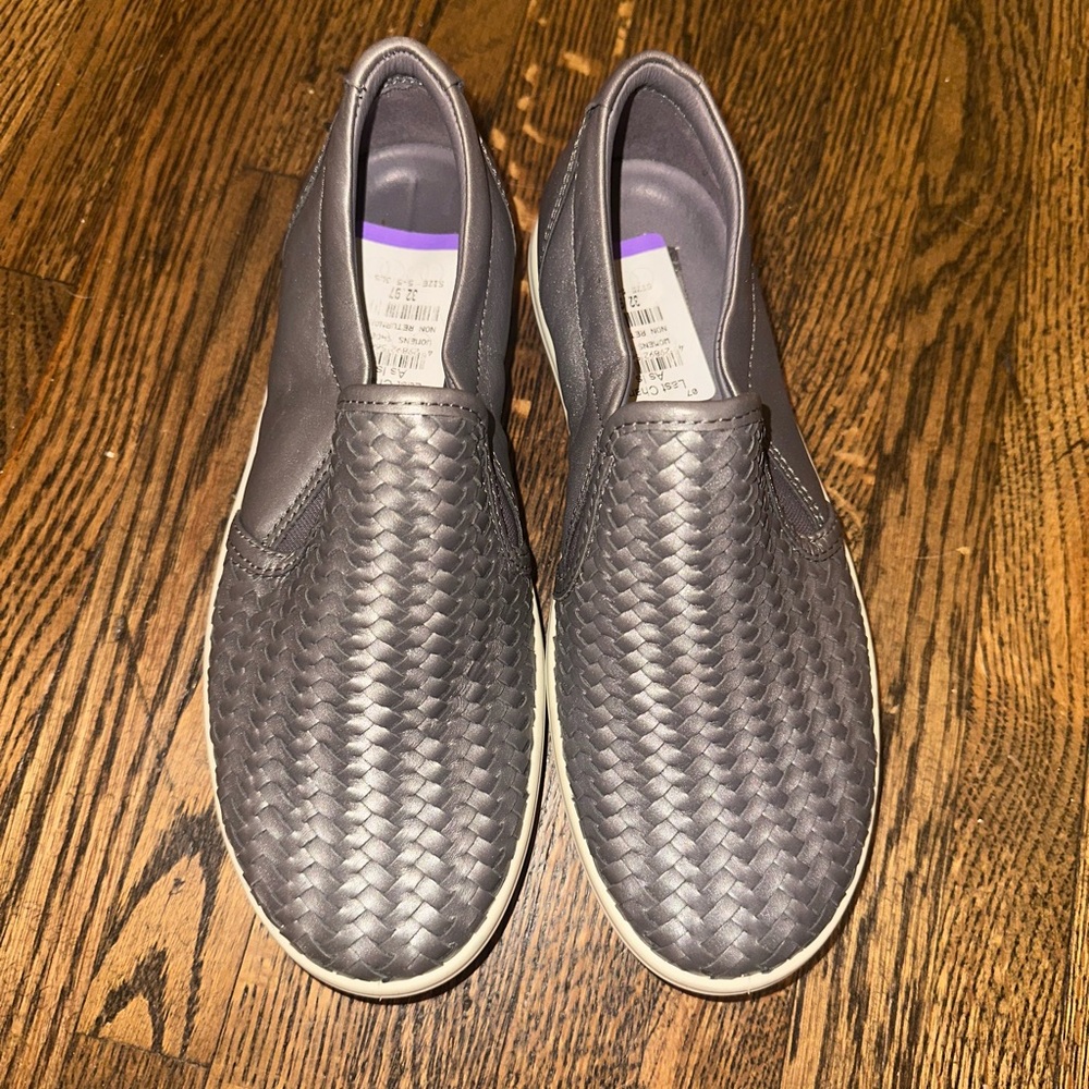 Ecco Gray Glittery Woven Sneakers Slip on size 36